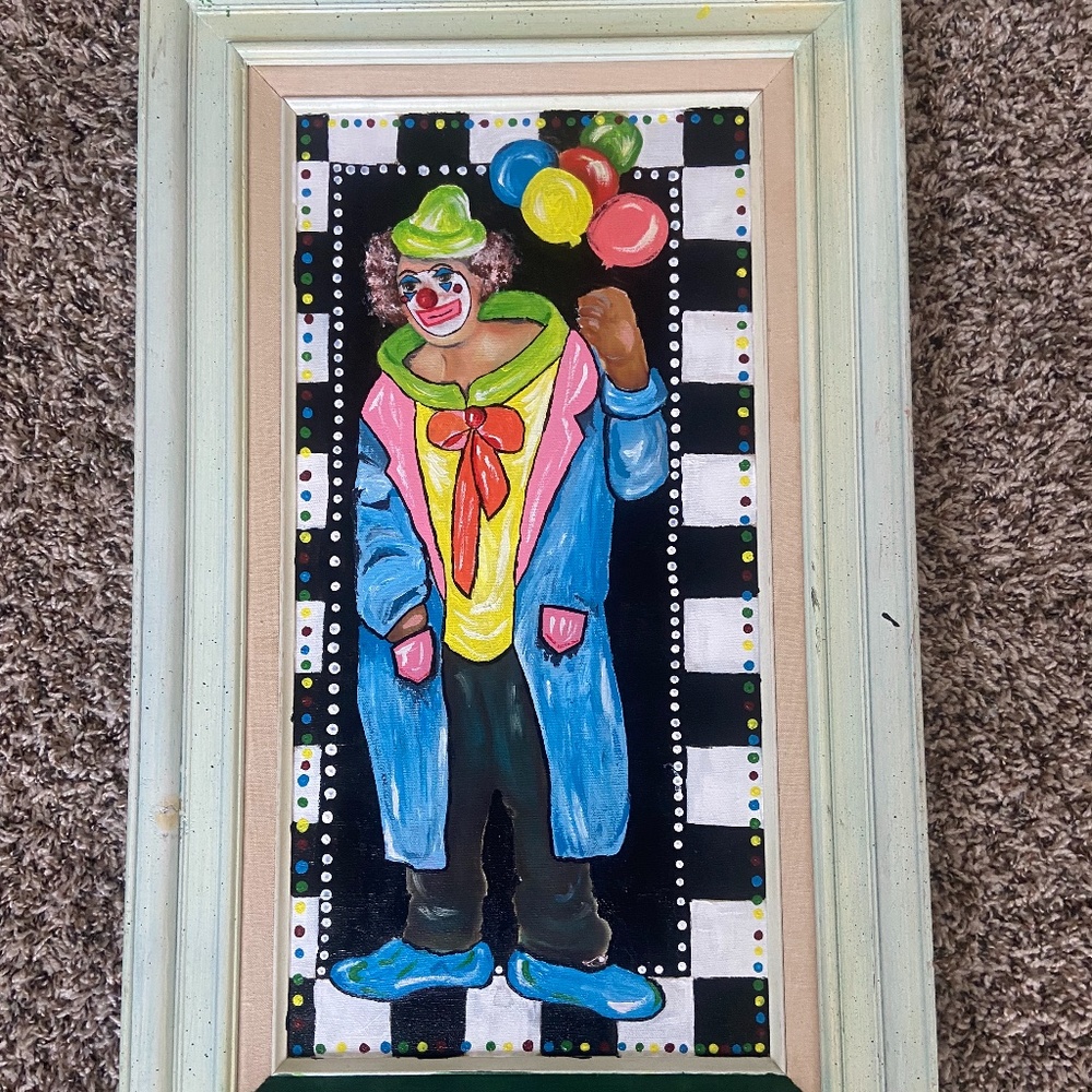 Repainted clown painting